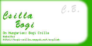 csilla bogi business card